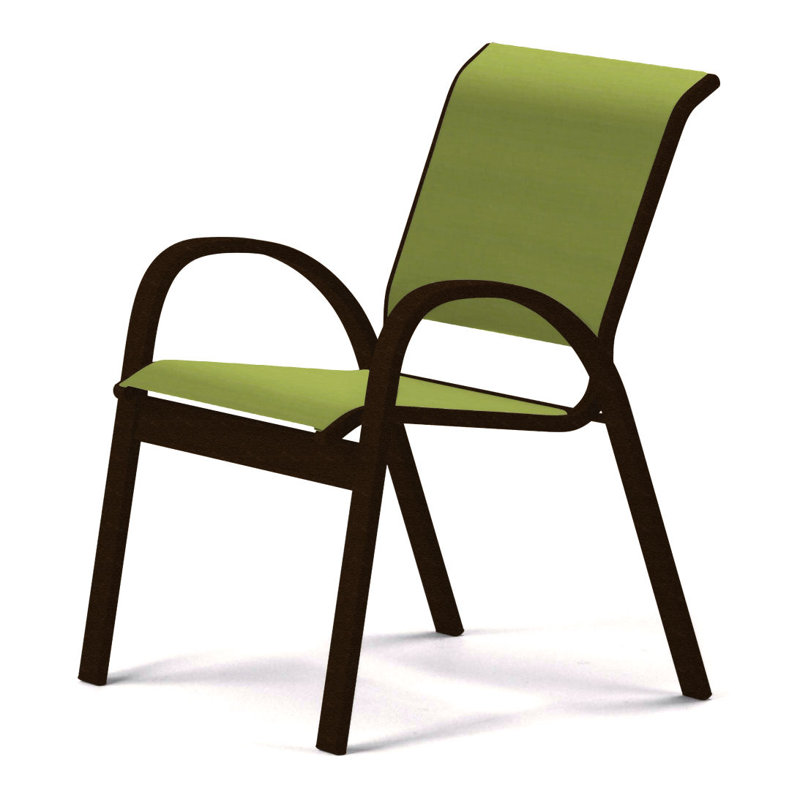 Aruba 1 Outdoor Dining Armchair, Textured Black, Lime 38D Sunbrella®