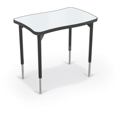 Hierarchy Creator Desk Porcelain Steel Whiteboard Wavy Rectangle Top