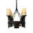 Rustic Lodge 15 - Light Wrought Iron Kitchen Island Pendant