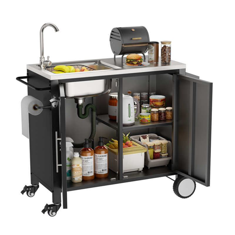 38.00''L Metal Grade 304 Stainless Steel Modular Kitchen Package