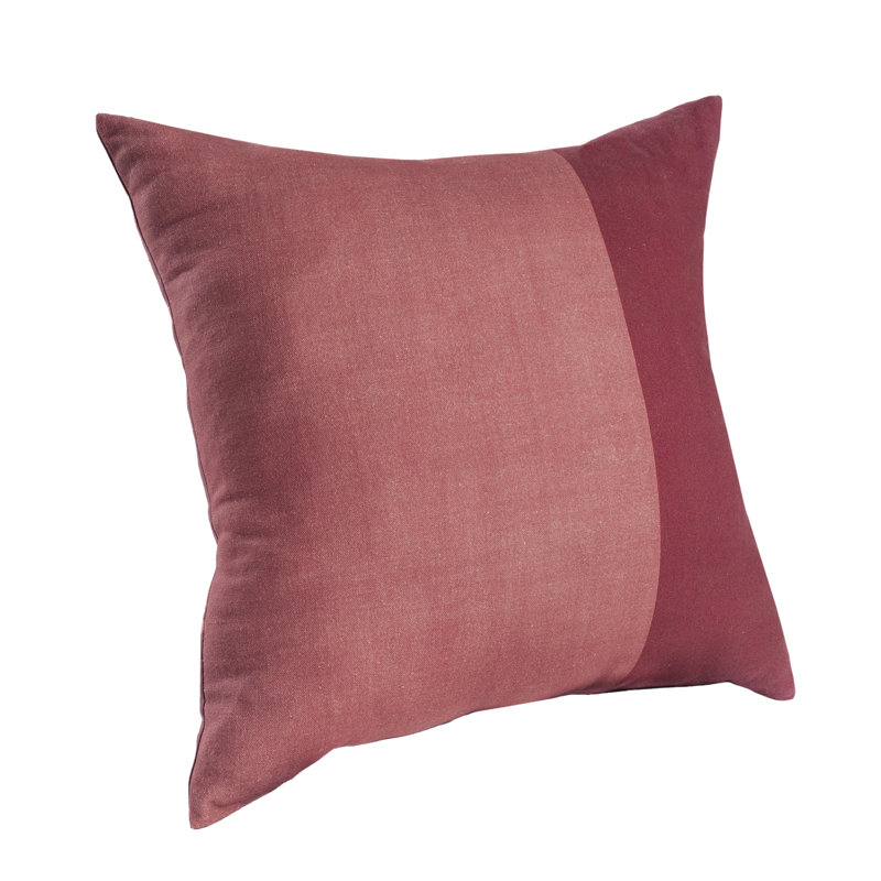 Housse de coussin texturé en coton texturé, 20 po x 20 po, Rouge, Polyester/ Bourre en polyester