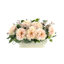 Peony, Eucalyptus And Vine Leaves In Cream Planter