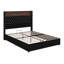 Lit plateforme à oreilles à haut dossier avec design capitonné, garniture de rivet, tablette de rangement pour tête de lit, connectivité USB et veilleuse-239679215