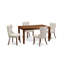 L'ensemble de salle à manger 5 pièces comprend une table de salle à manger rectangulaire et 4 chaises Parson revêtues de tissu de lin, acajou-1021954916-1021954915-1021954914