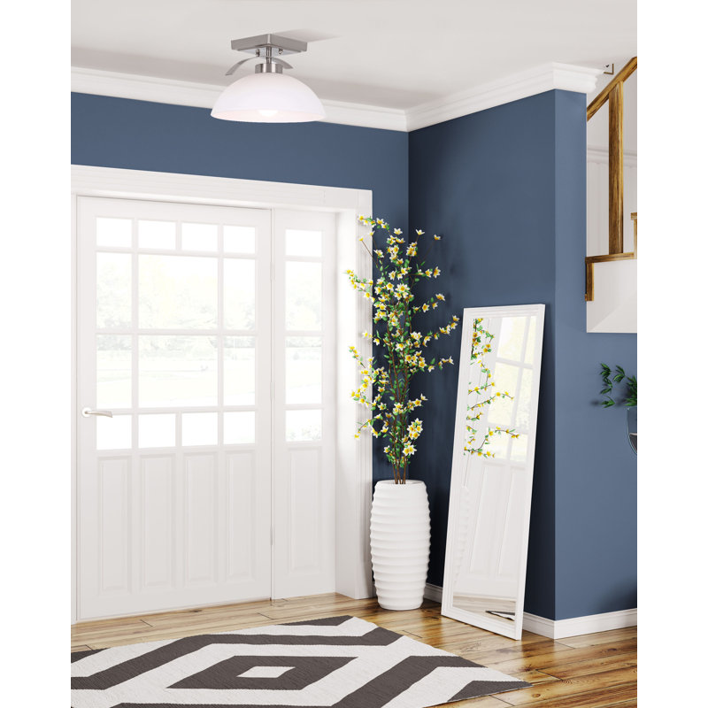 Feeley Glass Semi Flush Mount, Brushed Nickel