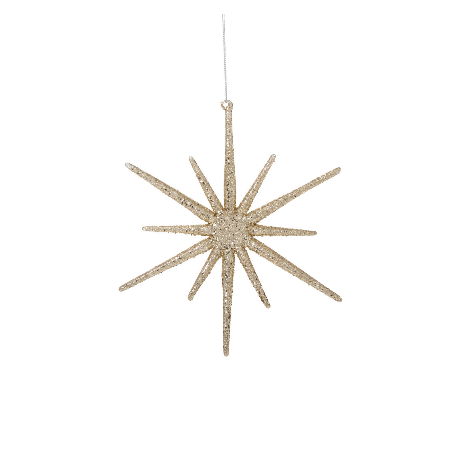 Glistening Star Ornament 7.5"x 0.5"x 7.5", Gold