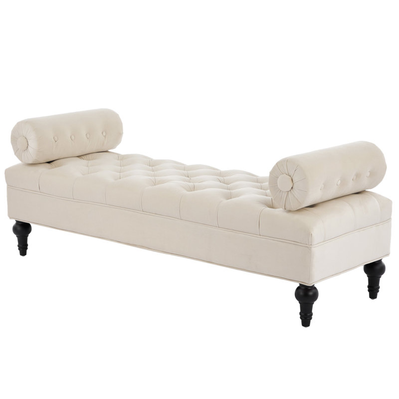 Modern Bedroom Bench,Bench for End of Bed,Comfy Upholstered Footstool for Bedroom,Living Room, Entryway, Beige