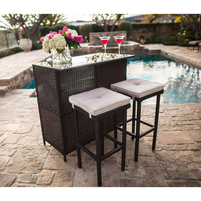 Marianah Bar Set, Beige/Dark Blue