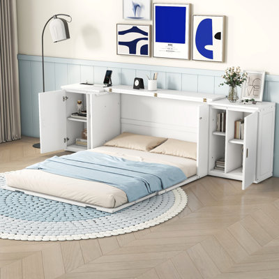 Lit pour grand lit pliable peu encombrant avec panneaux en bois, conception en MDF pour chambre d'amis