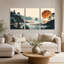 «Coastal Cliff and Pine Trees with Large Rust», ensemble de 3 toiles murales-133566079