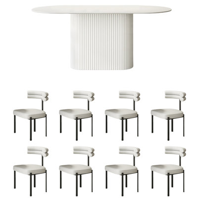 Nordic style modern minimalist dining table set