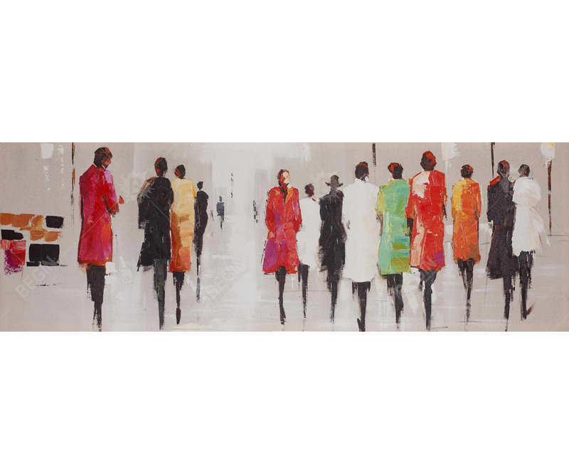«People's Silhouette On The Street» sur toile
