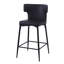 28 tabourets de bar à hauteur de comptoir 28 po, 2 chaises rembourrées en cuir de polyuréthane noir avec structure en métal et repose-pieds pour la cuisine-118008251