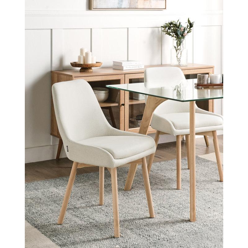 Set of 2 Dining Chairs MELFORT II Fabric , Beige