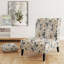 Ethereal White Chrysanthemum Boho Pattern II - Upholstered Cottage Accent Slipper Chair