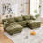 U Shape Cloud Couch With 2 Ottomans-171665214
