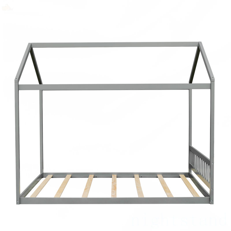 Queen Size Wooden House Bed With Headboard