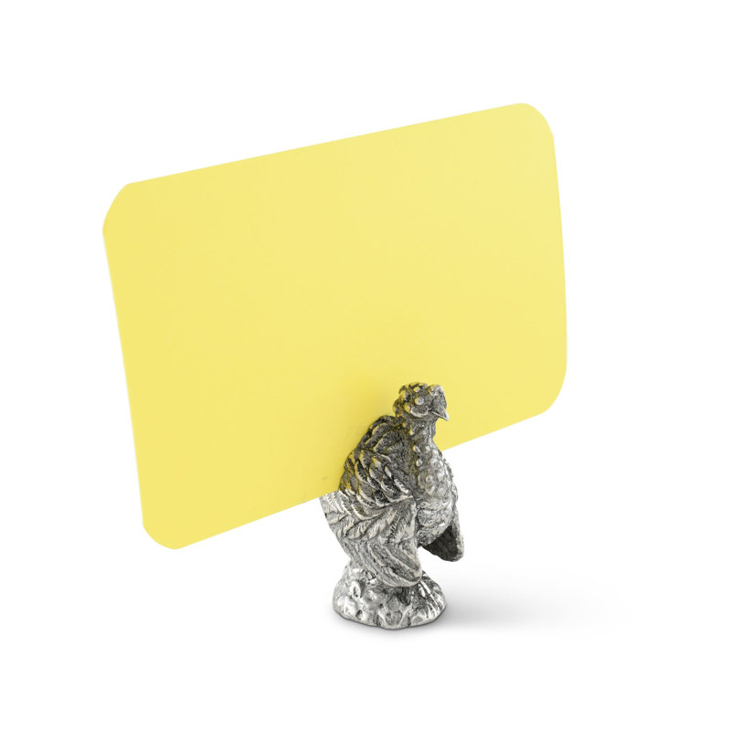 Harvest Pewter Turkey Place Card Holder