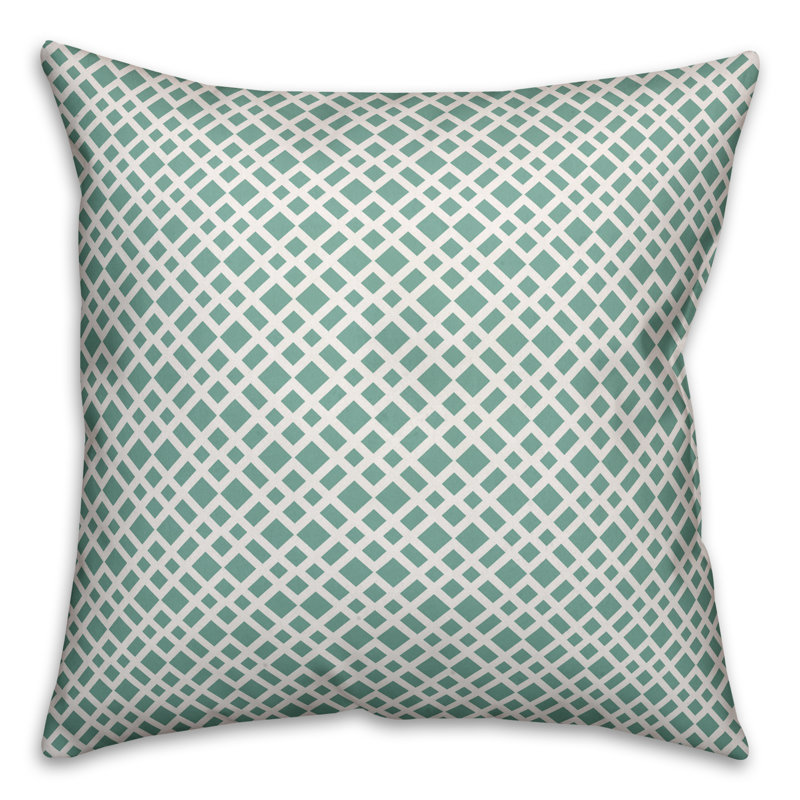 Coussin Lattice, 20 po x 20 po, Intérieur, Bleu sarcelle