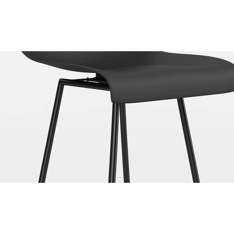 Black Acrylic and Metal Swivel Counter Stools, Set of 4