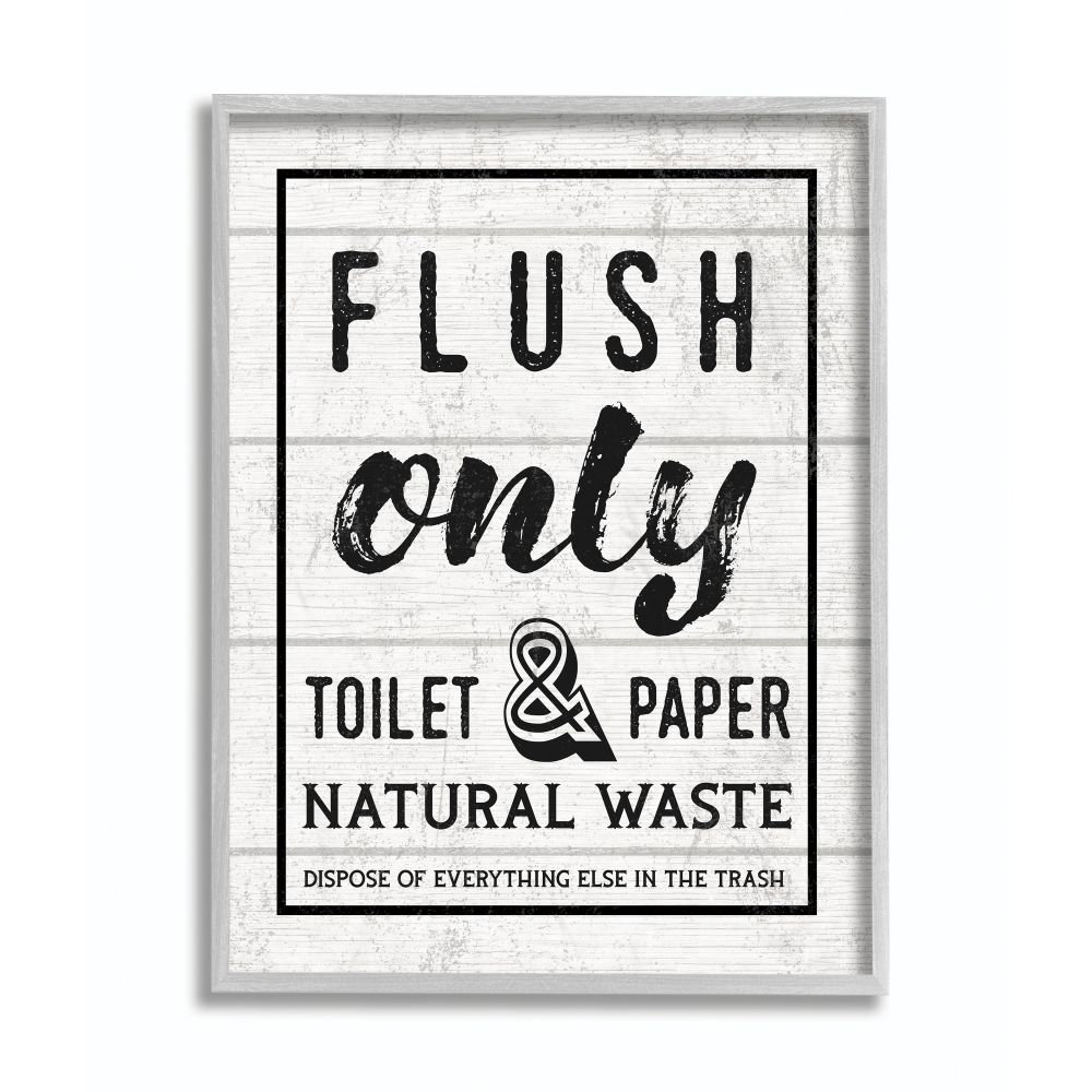 " Flush Only Bathroom Sign Family Home Word Design " by Daphne Polselli Gracie Oaks