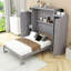 Lit escamotable avec armoires et tablettes Murphy, conception pliable multifonctionnelle-1942020083-1942020066