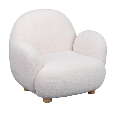 Kids Comfy Plush Reading Chair With Arms - Sturdy Cushioned Accent Chair For Toddlers, Childrens Bedroom, Lounge, Preschool, Daycare - Teddy Bear Fabric