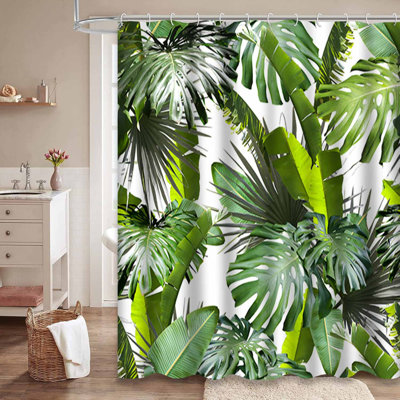 Tropical Leaves Green Leaf Exotic Plants Artistic Collage Floral Natural Palm with 12 Hooks