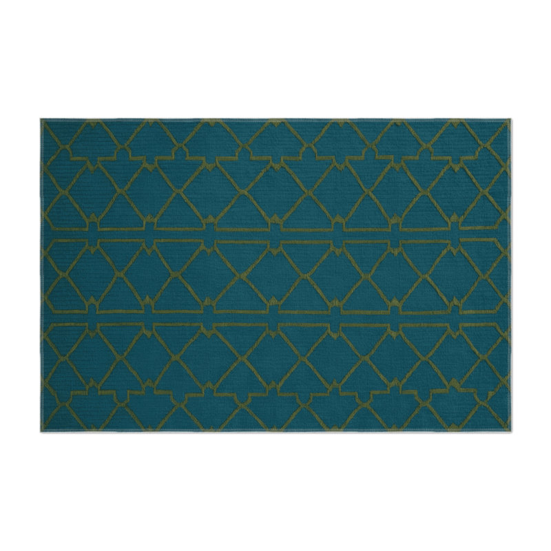 Tapis bleu intérieur et extérieur Trellis, Rectangle 4pi x 6 pi