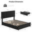 Lit plateforme double tapissier double avec tiroirs de rangement, tête de lit réglable, grand cadre en bois pour la chambre à coucher, noir-1824182924-1824182927