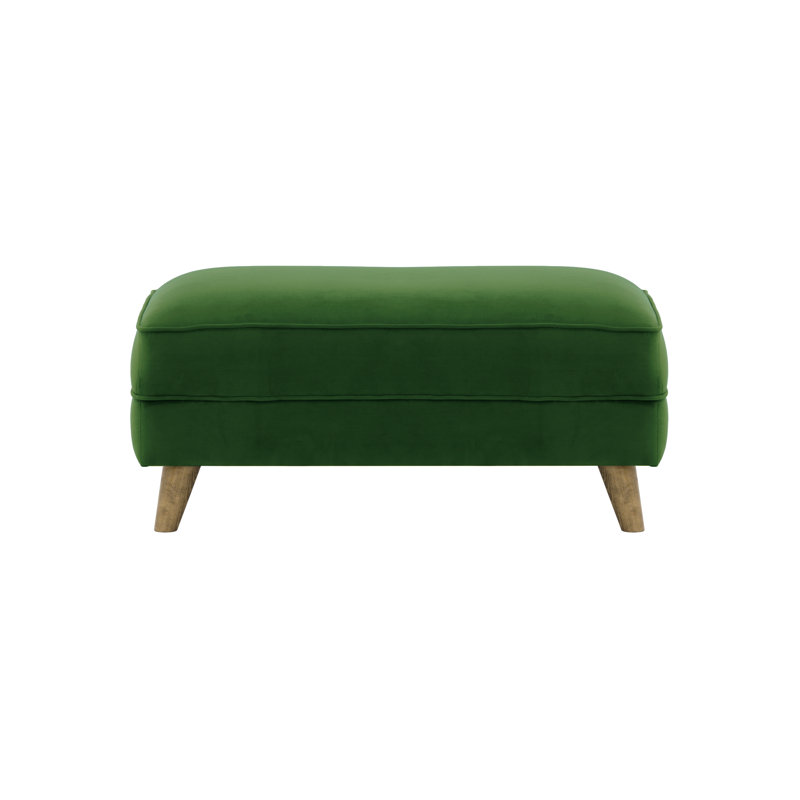 Conrad 100cm Wide Rectangle Solid Colour Ottoman, Dark Green
