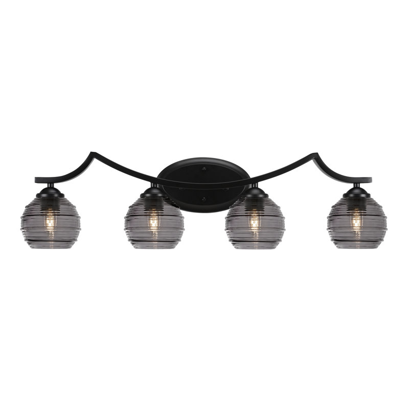 Zilo 4 Light Bath Bar, Off White, Matte Black