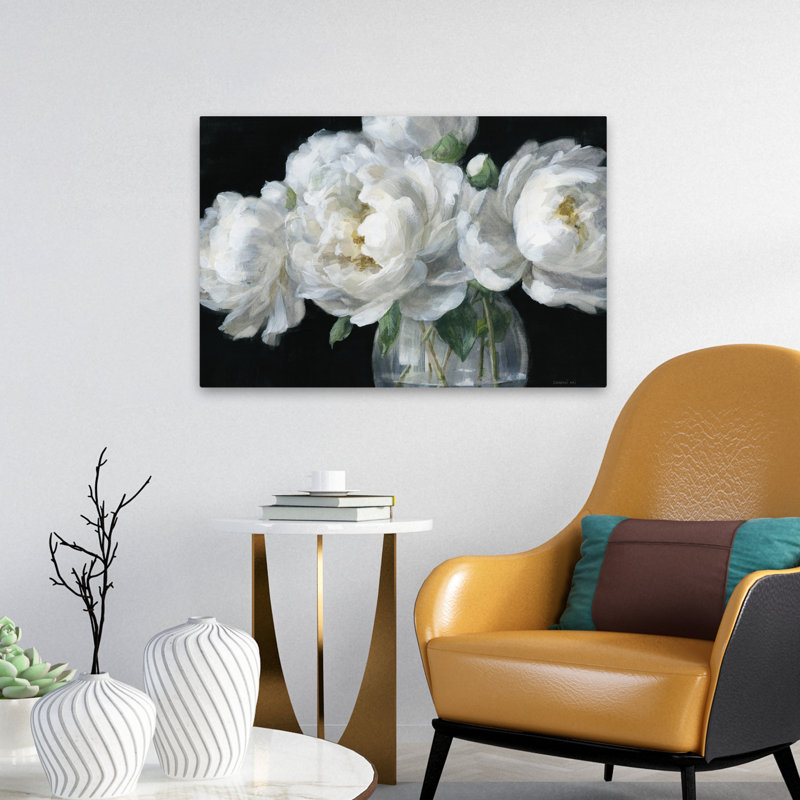 Bouquet floral - pivoines en verre, H 16 po x l 24 po
