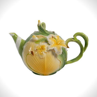 9" Hand Painted Decorative Teapot Accent "Lilly"