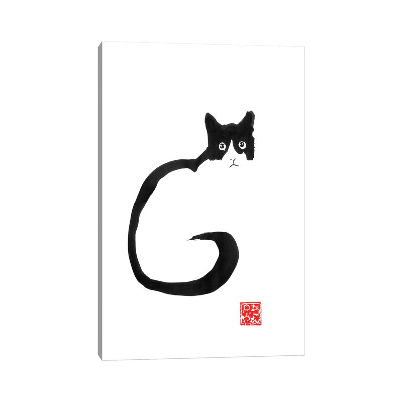 «Neko II» par Péchane, reproduction d'art sur toile tendue, H 26 po x l 18 po x 1,5 po