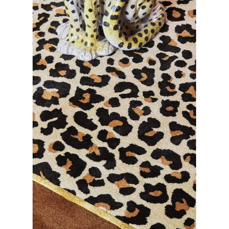 Fauve Hand Tufted Animal Print Area Rug in Naturel/Beige, Rectangle 5'7" x 7'10"