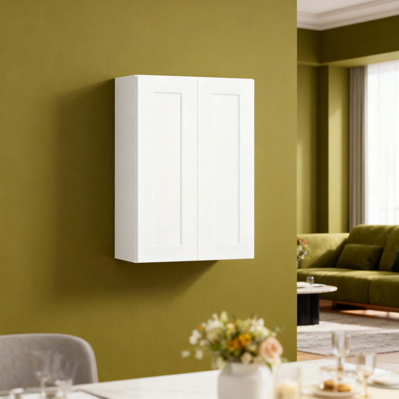 Armoire murale à double porte en bois massif, H 36 po x l 24 po x P 12 po