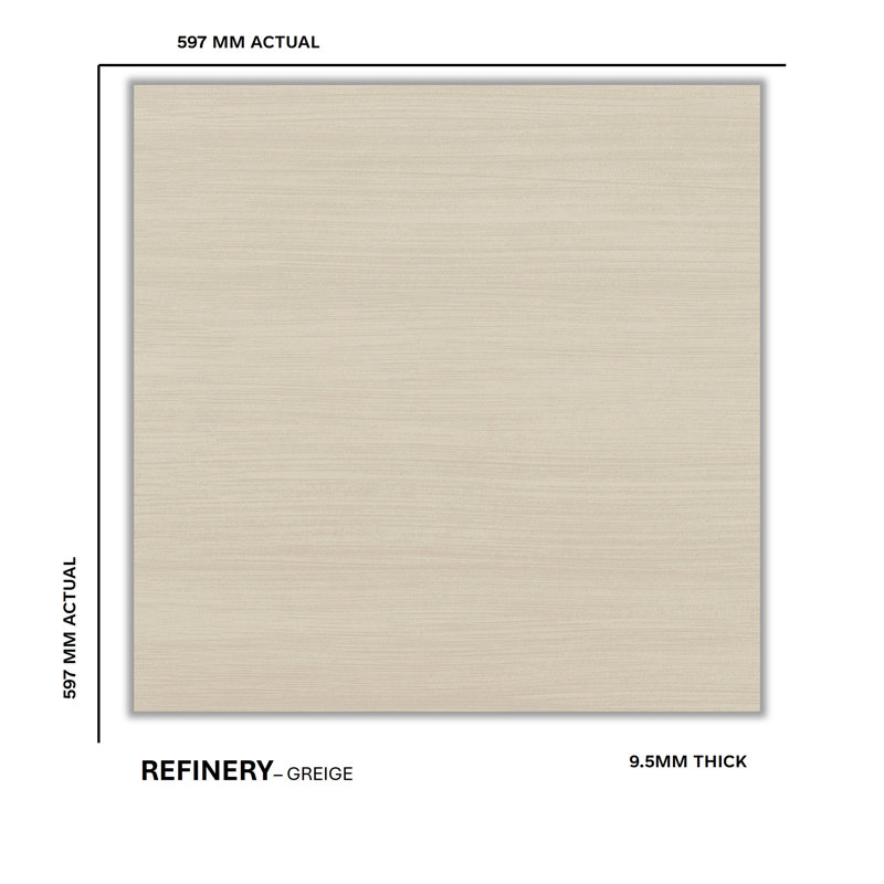 Refinery 24'' W x 24'' L Porcelain Singular Tile, Greige