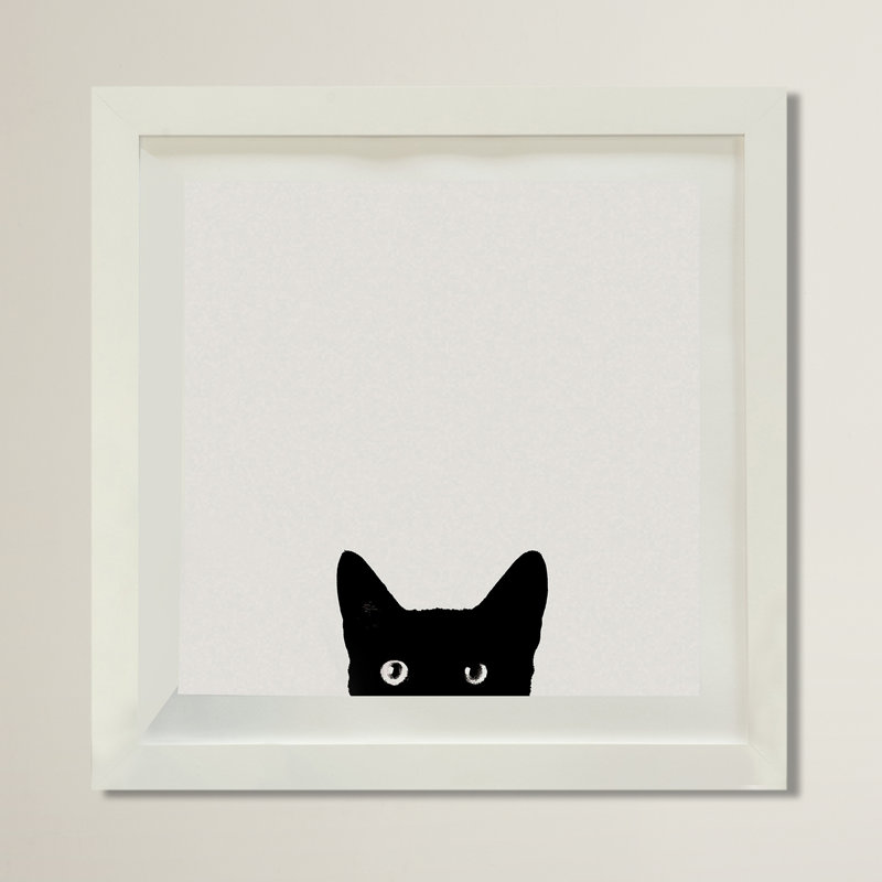 «Curiosity» - Impression de cadre photo, Toile avec cadre noir, H 18 po x l 18 po x 1,5 po