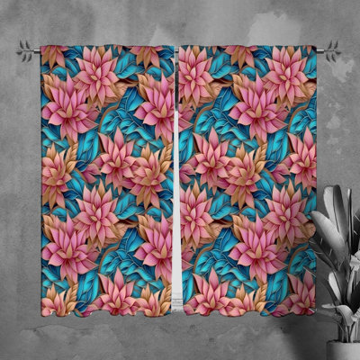 Rideaux de fenêtre à motif floral