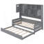 Lit de jour simple en bois avec lit gigogne simple, armoire et tablette tout-en-un