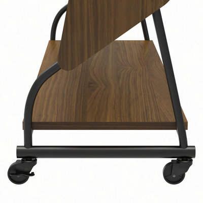 Meuble télé mobile avec support pour téléviseur 32 à 50 po avec écran de projecteur et prises de courant - Chariot télé à roulettes réglable, bois aggloméré