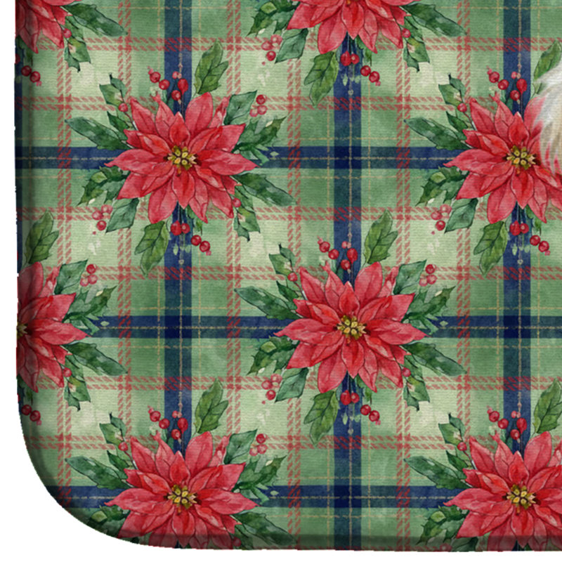 Tapis de vaisselle Smooth Fox Terrier Christmas PoinsettIas