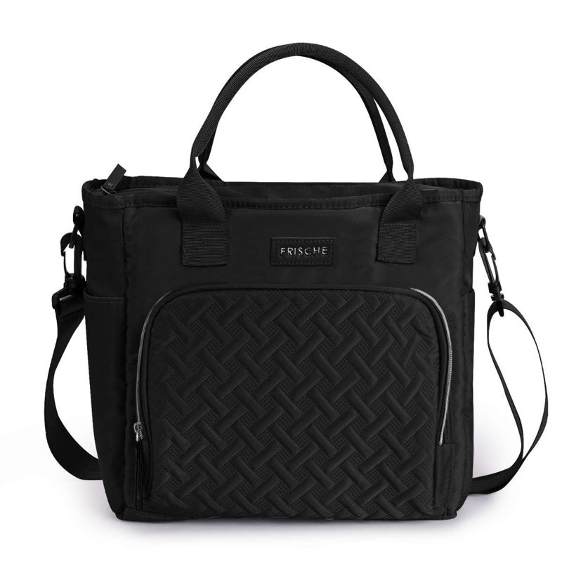 Grand sac fourre-tout isotherme réutilisable pour enfant, Noir