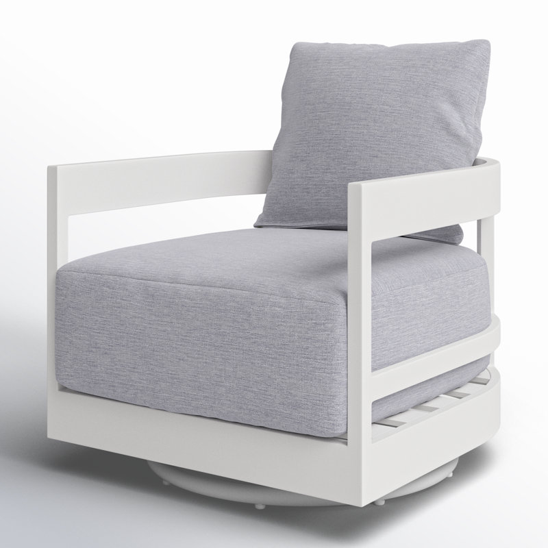 South Beach Gray Swivel Lounge Chair with Sunbrella Cushions