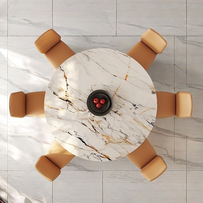 Modern light luxury home round table sets, 29.5"H x 51.2"L x 51.2"W