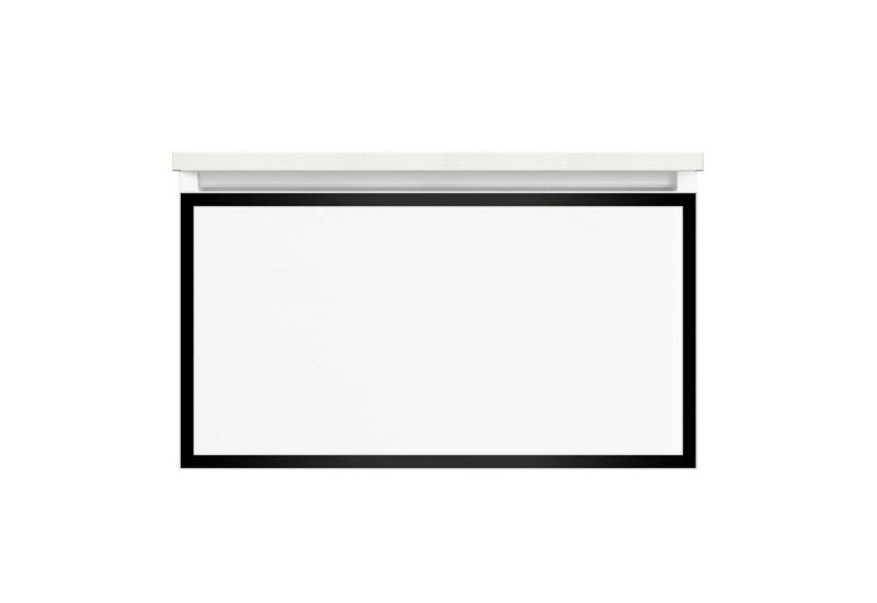 Profiles Framed 30" Single Bathroom Vanity Base Only, Full Drawer, Yes, Black/Polished Nickel