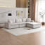 Canapé modulaire surdimensionné en forme de L de 131,3 po, revêtement en lin, rembourrage en mousse haute résilience et en duvet, siège profond, housse amovible et lavable, assemblage personnalisable et sans outils pour le salon-139848895