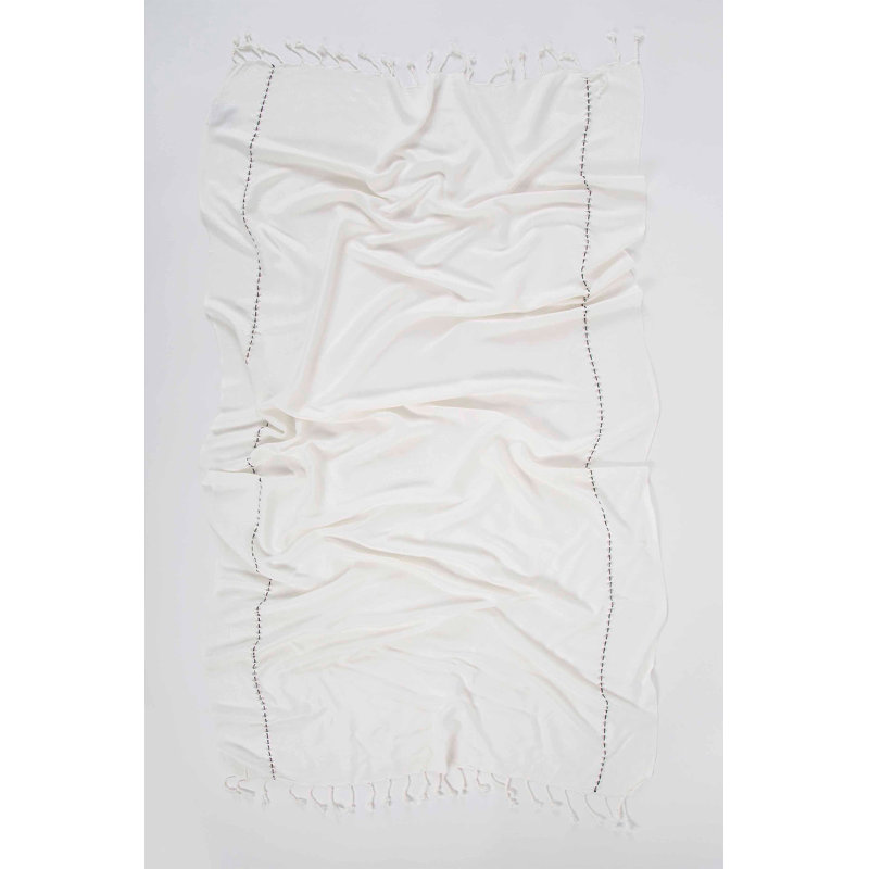 Serviette de plage 100% coton Pamelia, Noir / blanc