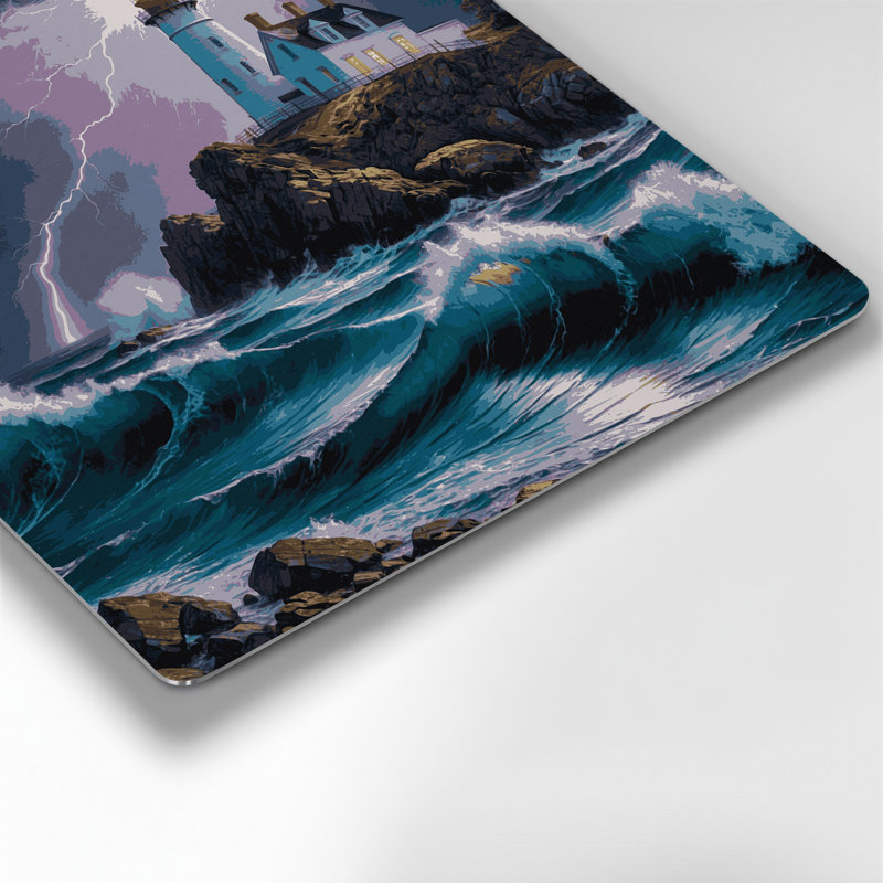 Art mural en métal gris Phares nautiques, H 12 po x l 12 po